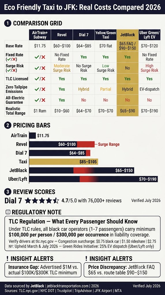 Infographic eco friendly taxi to jfk from manhattan