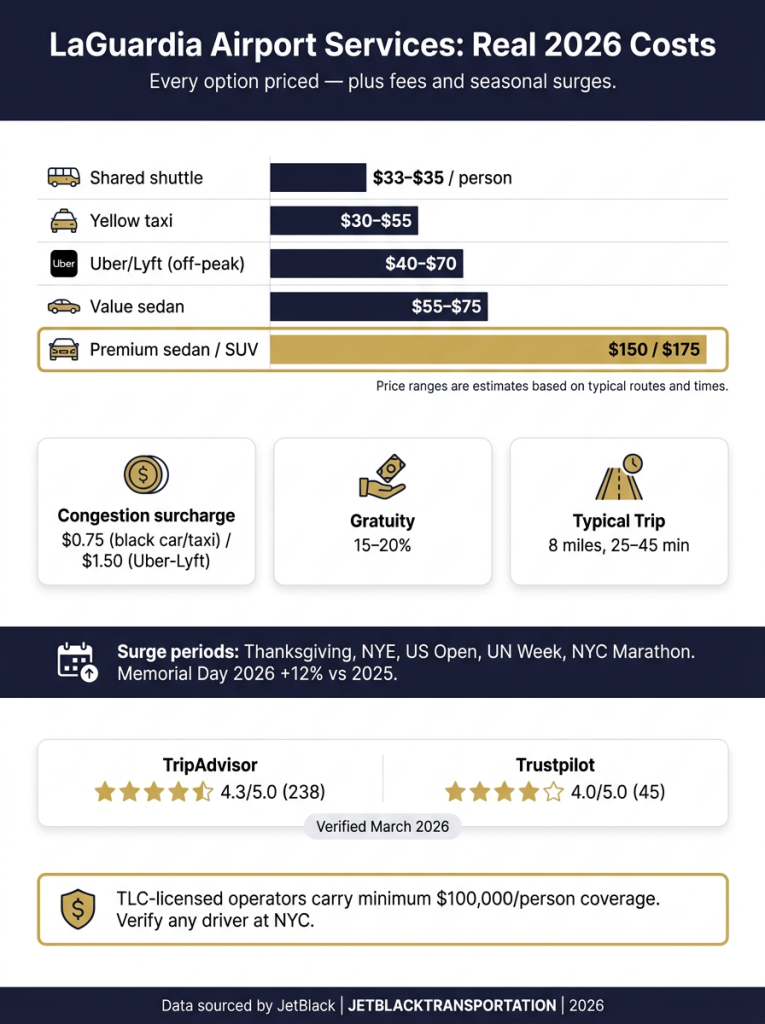 how much are laguardia airport services (2) how much are laguardia airport services