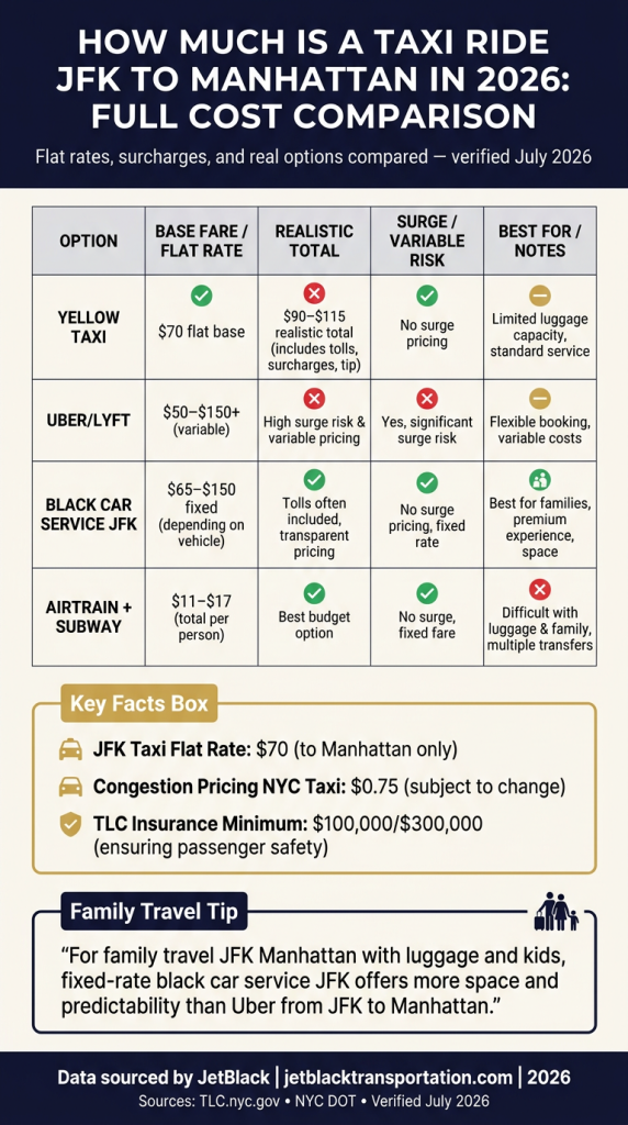 JFK to Manhattan Transportation Compared how much is a taxi ride from jfk to manhattan