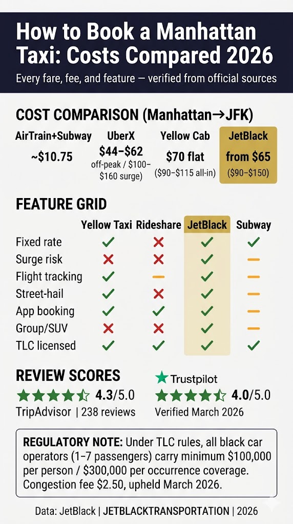 How to Book a Manhattan Taxi: The Honest 2026 Guide 3 September 24, 2026 Infographic how to book a manhattan taxi