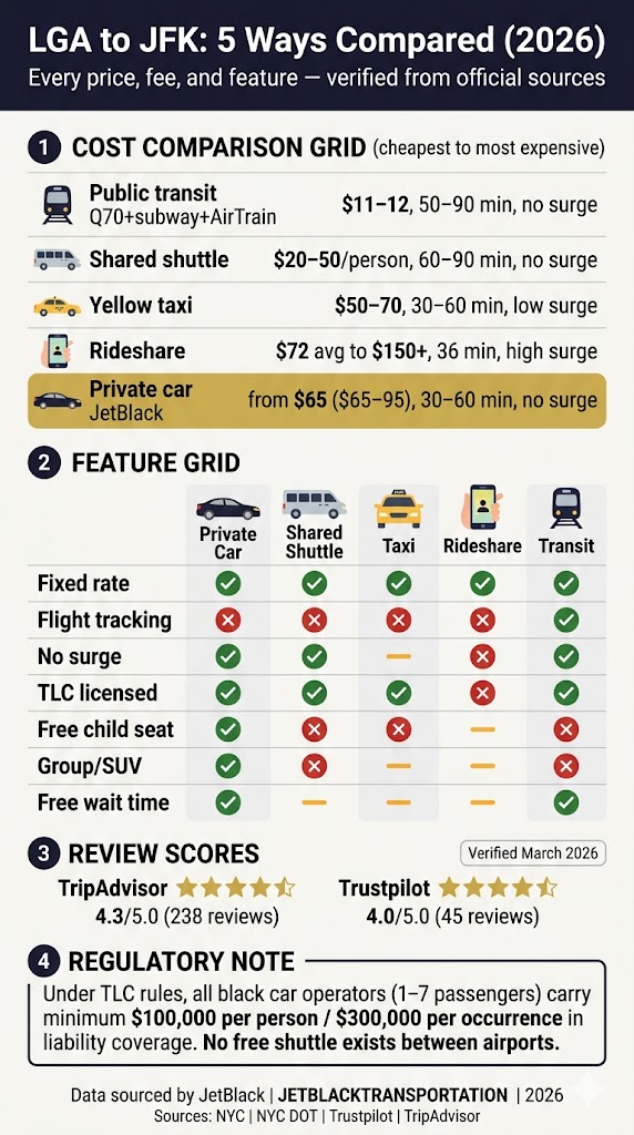 Infographic how to book an airport shuttle from lga to jfk