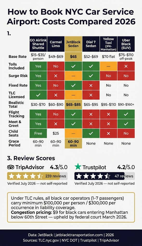 Infographic how to book nyc car service airport