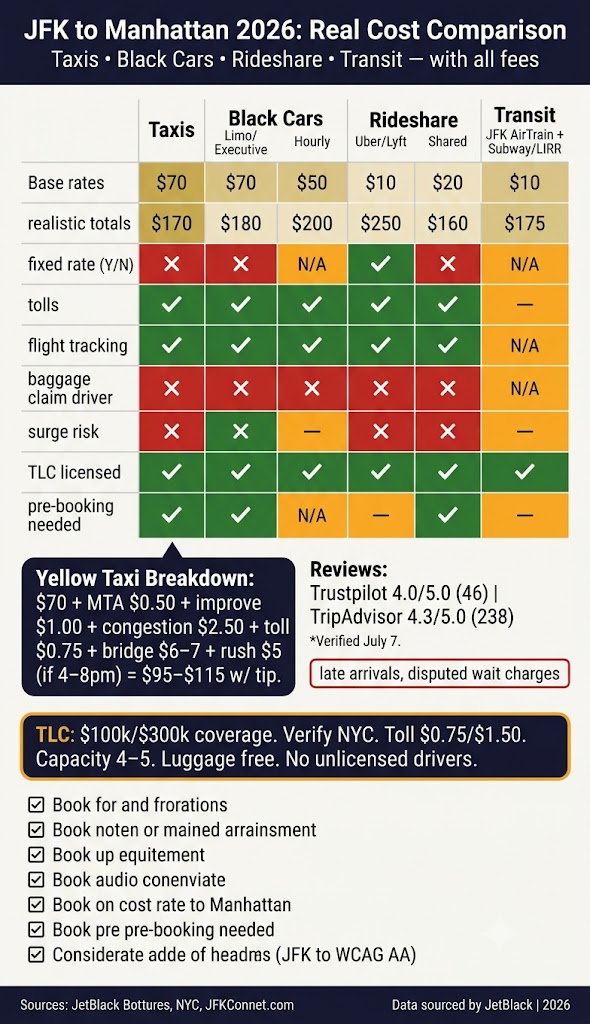 Infographic how to estimate taxi from jfk to manhattan cost