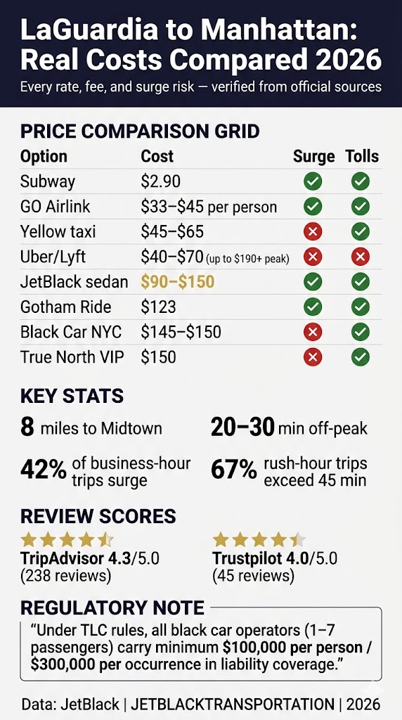 LaGuardia Car Service to Manhattan Reviews 2026: Honest Guide 3 September 23, 2026 Infographic laguardia car service to manhattan reviews 2026