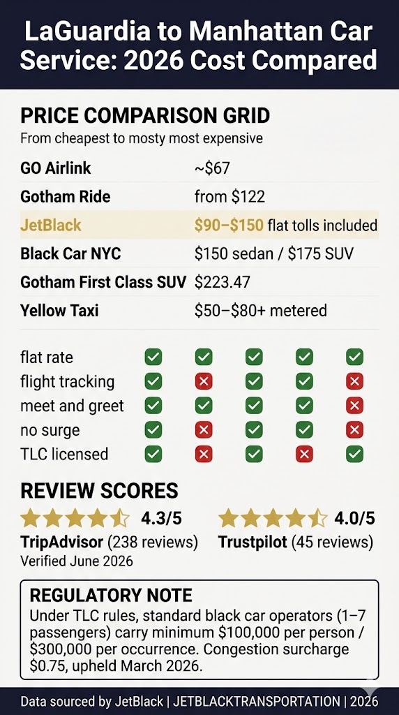 Infographic luxury laguardia car service to manhattan