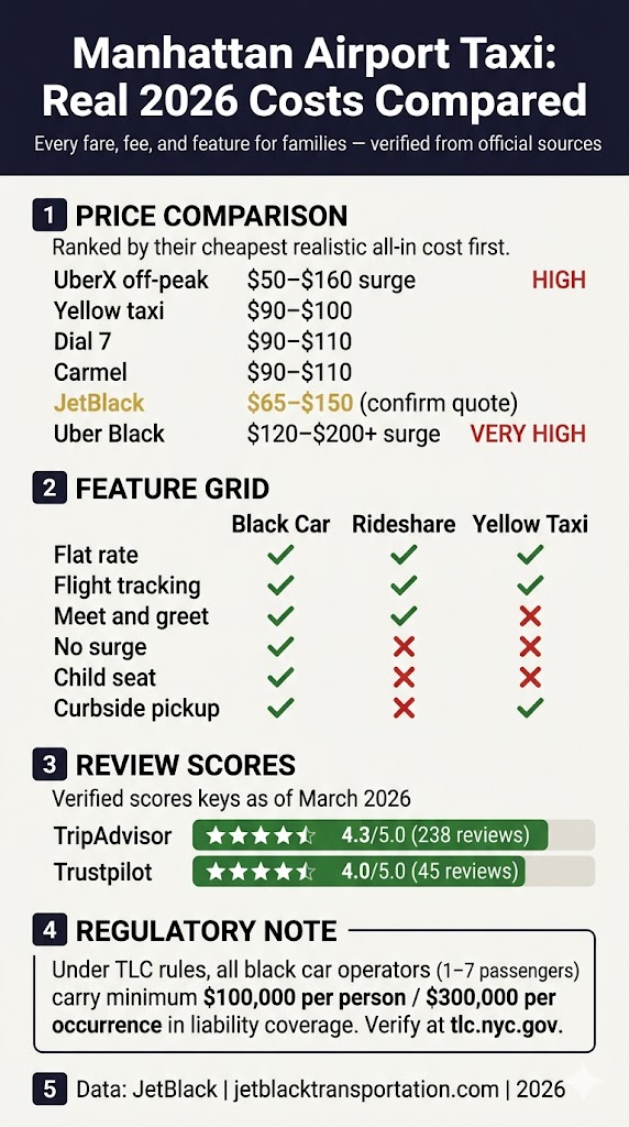 Manhattan Taxi for Airport Transfers: 7 Honest Truths 2026 3 September 18, 2026 Infographic manhattan taxi for airport transfers
