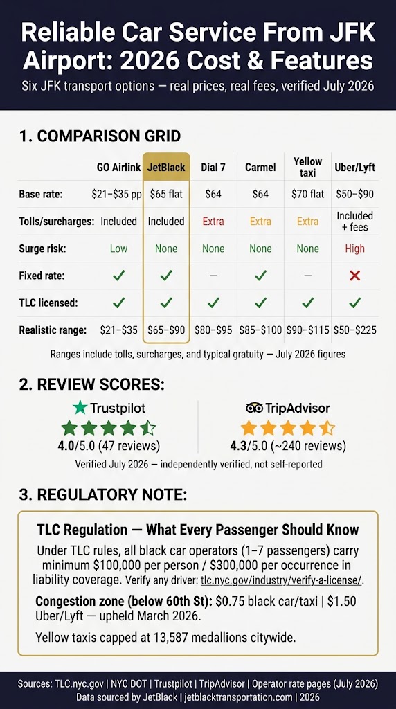 Infographic reliable car service from jfk airport