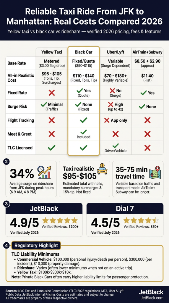 NYC For-Hire Vehicle Landscape infographic reliable taxi ride from jfk to manhattan