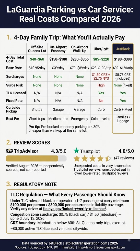Laguardia Parking: 5 Honest Costs to Know in 2026 3 September 18, 2026 Infographic LaGuardia parking