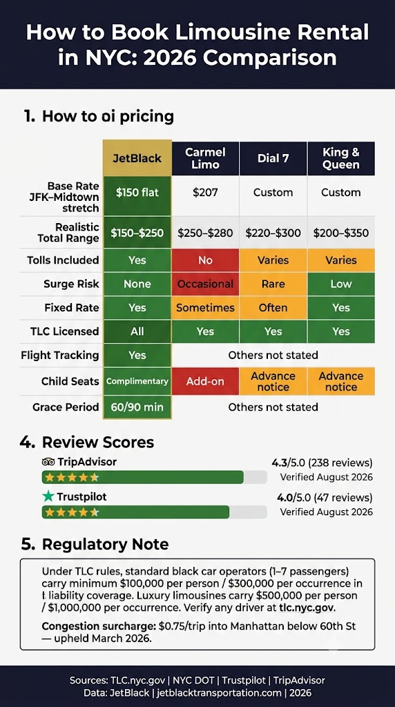 Infographic how to book limousine rental in nyc