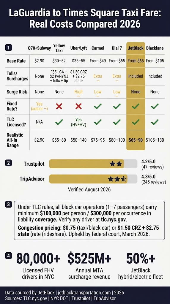LaGuardia Airport to Times Square Taxi Fare: 7 Honest Facts for 2026 Ethan Navarro September 19, 2026