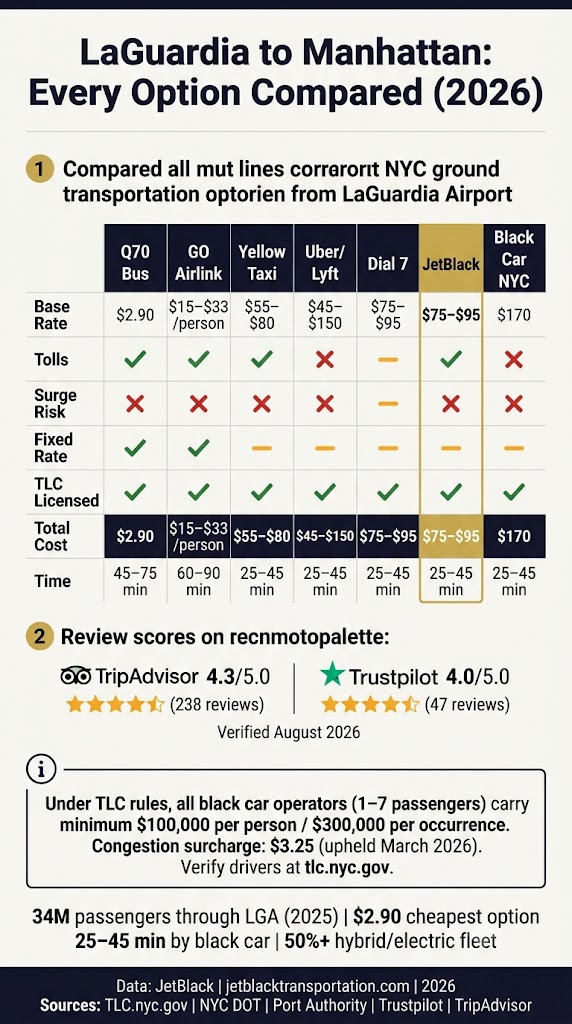 Infographic laguardia airport train to manhattan