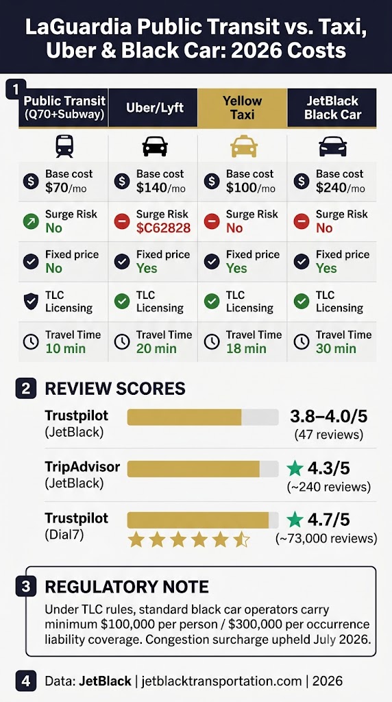Infographic laguardia public transit