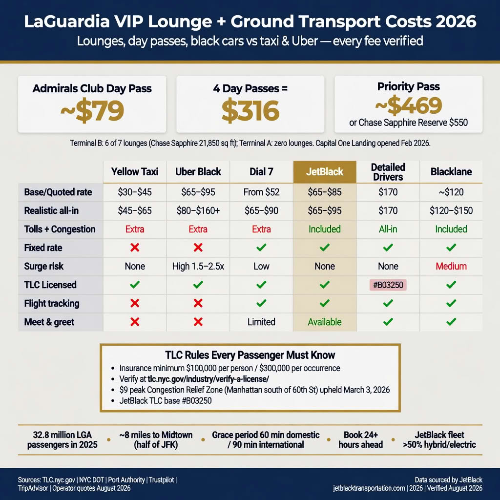 NYC For-Hire Vehicle Landscape comparison chart showing black car, taxi, and rideshare licensing tiers