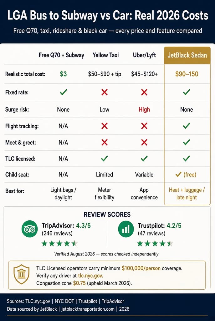 Lga Bus To Subway: 7 Honest Summer Facts For First-Timers 2026 3 September 17, 2026 Lga Bus To Subway Vs Car Cost Comparison Infographic 2026