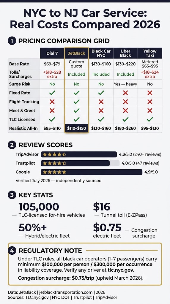 Infographic reliable car service from nyc to nj