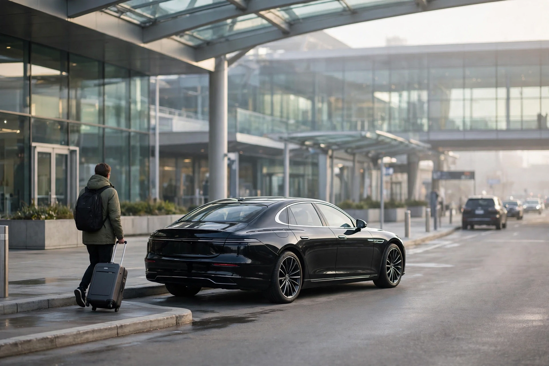 best car service from JFK to Utica: a JetBlack car ready for the run
